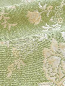 1 buah Sarung Bantal Sofa Motif Bunga Vintage, Kain Chenille dengan Hiasan Renda Rumbai Elegan, Pelindung Sofa Universal Anti Selip dan Tahan Aus, Dekorasi Rumah - Hijau - View 9