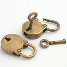 2 Gembok Beruang Perunggu + 2 Kunci, Set Gembok Beruang Perunggu Antik dengan Kunci, Aksesoris Perangkat Keras Kunci Dekoratif Mini, Cocok untuk Kotak Perhiasan/Buku Harian/Kotak Penyimpanan - 2 gembok + 2 kunci - View 1