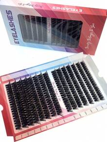 15排 300簇 60/80/100片 0.05 0.07 D/DD 蓬鬆感 10-18mm 混長熱黏合 纖維感 濃密捲度 單簇假睫毛 適合派對日常 DIY 睫毛接種 濃密款 可重複使用 - 黑色 - 查看 5