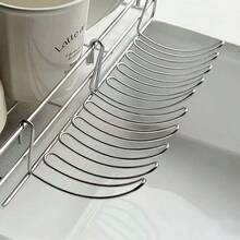 2/1 buah Rak Pengering Gantung Tepi Wastafel Dapur Stainless Steel, Keranjang Penyimpanan Multifungsi, Tempat Peralatan & Pisau, Tanpa Pengeboran, Keranjang Pengering Peralatan Dapur, Pengatur Penyimpanan Meja Dapur Hemat Ruang - MultiWarna - View 8