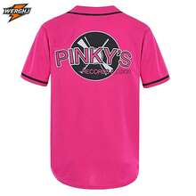 Camiseta de béisbol unisex "Next Friday" Pinky's Record Movie Hip Hop de los 90, camisa de béisbol bordada, regalo para fiesta de Halloween y vacaciones - Rosa Fucsia - Ver 4