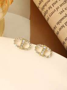 1pc Niche Design Exquisite Stud Earrings For Women, High-End Luxury Style - Gold - View 8
