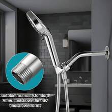 Stainless Steel Round Shower Arm For Wall-Mounted Installation, Shower Rod Pipe Holder, Bathroom Shower Head Support Elbow, American-Style Shower Bracket With Plated Handheld Shower Holder And Fixed Shower Head Mount - Bent Pipe Bracket - View 6