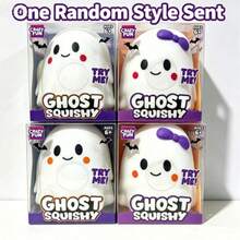 Extra Large Cute Ghost Squishy Stress Relief Toy, Halloween Spooky Cute Ghost Soft Squeeze Sensory Pressure Relief Toy, Collectible Desk Decor, Suitable For Classroom, Home, Halloween Birthday Party Gift - Multicolor - View 9