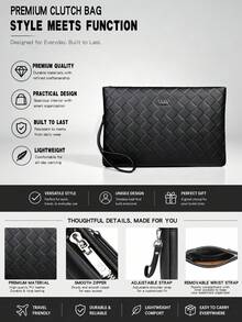 saroxi Men's Envelope Clutch Bag, Large Capacity Fashion Casual Travel Wristlet Pouch With Card Slots, Portable Premium Minimalist Style For Work, Suitable For Young Students, Gift Choice For Men - Multicolor - View 3