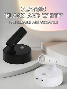1pc Adjustable 360° Rotating Touch LED Rechargeable Multi-Color Wall Light, Magnetic Spotlight, Painting Light, Night Light, Bedside Reading Light, Eye-Protection Bedroom Night Light, Adjustable Brightness, Wireless No-Hole, Rechargeable Battery - Multicolor - View 9