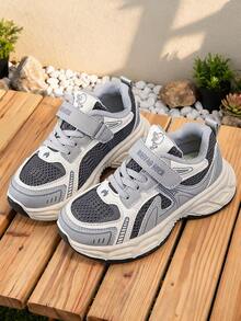 Children's Sports Shoes With Lace-Up, Hook And Loop, Slip-On Design - Grey - View 4