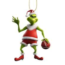 The Grinch The 11Pcs/Set Football‑Themed 2D Flat Christmas Tree Hanging Ornament, Perfect For Xmas Tree Decor And Holiday Party Layout, And Ideal As Car Rear‑View Mirror Pendant And Festival Gift. - Multicolor - View 2