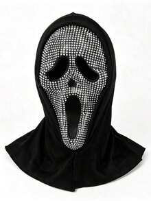 Water Drop Disco Scream Ghost Mask, Blood-Stained Knife Set, Costume Accessories, Party Glamour Outfit, Photography Props, Halloween Cosplay - Multicolor - View 4