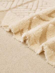 1pc Autumn/Winter Thickened Plush Warm Anti-Slip Sofa Cover, Suitable For Home Living Room And Other Room Decoration, Modern Minimalist Anti-Slip Sofa Throw, Machine Washable And Hand Washable, Fresh Fashion Soft Non-Fading Non-Shedding Bedroom Decor, Pet-Friendly Protective Cover - Beige - View 9