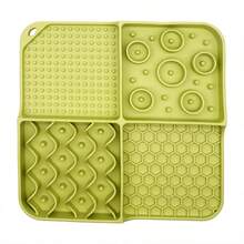 1pc Multi-Compartment Silicone Pet Feeding Mat, Slow Feeder Mat For Cats And Dogs, Durable Non-Slip Interactive Feeding Toy Mat, Easy To Clean Soothing Pet Meal Mat - Green - View 13
