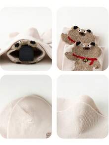 5 Pairs Medium-Thick Cartoon Plush Animal Kids Socks, Soft Comfortable Cute Casual Boys And Girls Socks For Autumn/Winter - Multicolor - View 7