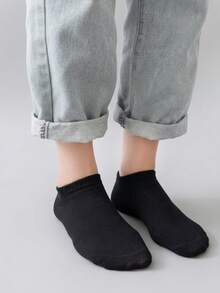 20/3/5-Pair Pack Of Black Student Socks, A Must-Have For Back To School, Soft Casual Mid-Calf Socks, Comfortable Everyday Sports Socks. - Black - View 6