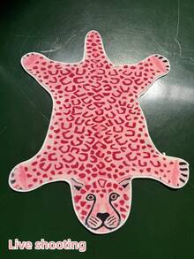 1pc Plush Leopard Pink Decorative Area Rug - Soft, Absorbent, Suitable For Bedroom, Living Room Or Bathroom, Machine Washable, Bathroom Rug, Decorative Rug, Bedroom Decor, Small Rug, Carpet, Home Decor, Living Room Rug, Living Room Small Rug, Bedroom Rug, Living Room Home Decor - Multicolor - View 6