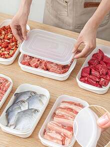 10-Pack Reusable Food Storage Container Set, Refrigerator Storage Boxes, Stackable Freezer Food Storage Containers With Lids, For Grains, Meat, Fruits, And Vegetables, For Lunch Boxes, Kitchen Organization, And Kitchen Storage - Multicolor - View 5