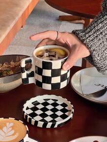 1pc Ceramic Coffee Mug, Ins Style Nordic & French Classic Black And White Striped Coffee Cup, Suitable For Kitchen Or Home, Birthday Gift And Photography Prop - Multicolor - View 10