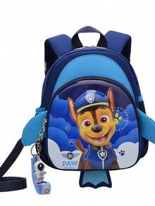 Viacom 1pc Paw Patrol Skye & Chase Dual Character Backpack, Adjustable Shoulder Strap Student School Bag, Large Capacity Book Storage Bag, Suitable For Back To School, Daily Commute, Party Gathering Gift, For Classmates, Family, Fans Collection - Multicolor - View 2