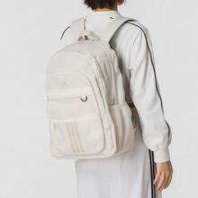 Ransel Olahraga Ringan adidas Sportswear dengan Jahitan Logo, Banyak Kantong, Bahan Kain, Ukuran Reguler, Unisex, Warna Putih Gading - seperti susu - View 3