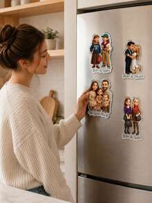 Customized Photo Acrylic Fridge Magnet, Personalized Photo Fridge Magnet, Customizable Photo Fridge Magnet, Decorative, Suitable As Anniversary Gift For Men Or Women - Multicolor - View 3