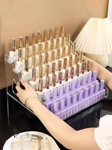 Vowcarol 3/5/7 Tier Transparent Acrylic Paint Storage Rack - Transparent Trapezoid Display Stand Suitable For Handicrafts And Artwork Storage. Lipstick. Perfume. Cosmetics. Display Stand. Multi-Functional - Multicolor - View 2