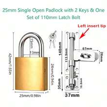Security Door Latch Lock Combination Set, Includes Padlock And 3 Keys, Rust-Proof Anti-Theft Tubular Latch Lock, Easy Installation For Yard Gate, Storage Shed Security Door - Mini Padlock - View 9