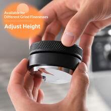 1 buah Alat Penyebar Kopi Espresso, Penyebar Tamper Kopi 51/53/58mm, Alas ABS+Paduan Aluminium, Alat Pembuat Kopi untuk Rumah, Dapur, Kedai Kopi, Perlengkapan Kopi, Alat Espresso, Hitam - Hitam - View 5
