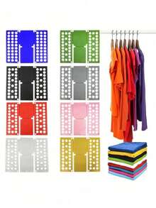 1/2 Adjustable Plastic Clothing Folding Board, Simple And Fast Multi-Hole Clothing Folding Organizer, Suitable For Home Storage, Back To School, Halloween, Christmas Gifts, Room Decoration - Random Color - View 12