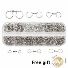 900pcs/Box DIY Jewelry Connector Rings, Includes Multiple Sizes Of Jump Rings, Closed Rings, Split Rings, High-Low Rings, Single Rings, Open Rings, Connector Rings, Flat Rings, Round Open Rings, Hanging Rings, Jewelry Rings, O-Rings, Can Be Paired With Lobster Clasps, Used For DIY Jewelry Making Accessories, Handmade Beaded String, Spacer Bead Connectors, Bag Keychain Rings, Open Jump Rings, O-Ring Connectors And Other Accessory Making - Jump Ring - View 6