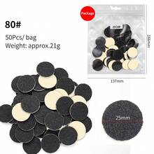 50Pcs Nail Sanding Paper With 1pc Metal Disc Nail Drill Bit 25mm Pedicure Disc Replacement Sanding Discs Bits For Nail Drill Foot Files Electric Remove Calluses And Dead Skin Manicure Pedicure Tool Accessories - Multicolor - View 14
