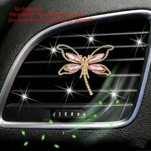 1PC Elegant Metal Dragonfly Vent Clip For Car Air Conditioner Outlet, Vintage Insect‑Shape Car Air Freshener Decor, Luxury Auto Interior Ornament Gift For Women Drivers - Dragonfly Air Vent - View 2