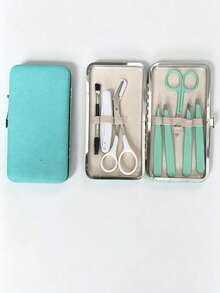 Women's Facial Grooming Tweezers Set (8-Piece Set With Storage Bag) - Stainless Steel Precision Tweezers For Eyebrows, Face, Nose Hair, False Eyelashes And Ingrown Hair/Splinter Removal; Gift Box Includes Eyebrow Scissors, And Eyebrow Brush. - Multicolor - View 9