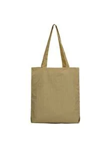 Solid Color Men's Shoulder Tote Bag, Versatile Shopping Bag, Striped Large Capacity Canvas Bag - Khaki - View 4