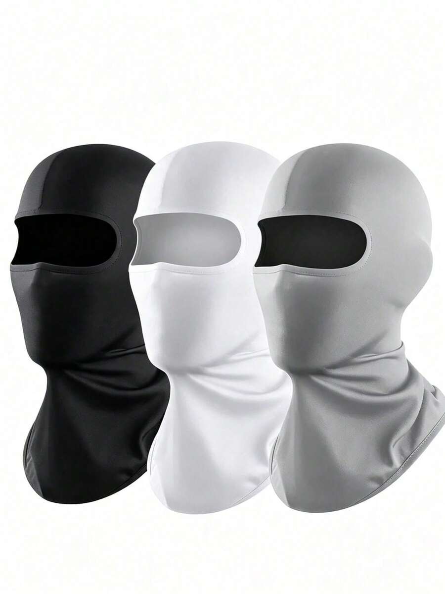 Topi Balaclava Unisex Warna Polos, Bernapas, Penutup Kepala Sepeda, Menyerap Keringat, Masker Pelindung Matahari, Cocok untuk Aktivitas Sehari-hari, Bersepeda, Mendaki, Panjat Tebing, dan Olahraga Ski. - MultiWarna - View 1