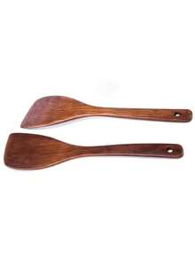 1PC/2PCS Wooden Cooking Spatula, 13 Inch Long Handle Wooden Spatula, Flat Design, Frying Pan Spatula, Kitchen Stir-Fry Spatula, Non-Stick Wooden Spatula, Stir-Fry Spatula, Cooking Kitchen Utensil Spatula, Suitable For Non-Stick Pans, Flat Bottom Pans, Chinese Woks, Fits Frying, Stir-Frying, Home Cooking Scenarios - Brown - View 6