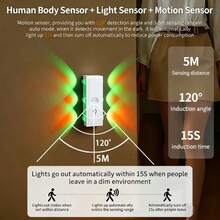 New Smart RGB Color Light-Sensing Magnetic Charging Cat Eye Ambient Light, 6-Head Cat Eye Sensor Wall Lamp, USB Rechargeable, RGB Night Light, Suitable For Bedroom/Stairs/Closet, Modern Aesthetic Spotlight - Multicolor - View 3