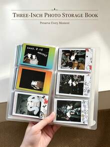 1 Pack Mini Instant Photo Album, Holds 3-Inch Instant Photos, Stamps & Postcards, Compatible With Fujifilm Mini Cameras, Photo Collectibles, Travel Memory Keepsake,Wedding Favor,Cute Back To School Stationery Set For Daily Student Use - A - View 2