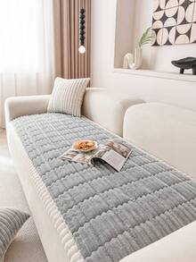 1 Vỏ bọc ghế sofa nhung dày, thủ công chần bông Jacquard, ấm áp và mềm mại, thân thiện với thú cưng, chống bụi bẩn và trầy xước, phù hợp với mọi mùa, dành cho ghế sofa 1/2/3/4 chỗ ngồi - Màu Xám nhạt - Xem 1