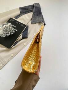 Women's Fashion Woven Evening Clutch Bag, Suitable For Evening Party, Birthday, Wedding - Gold - View 7