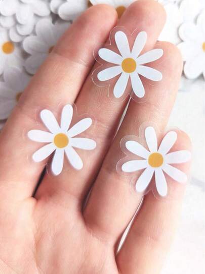 24/48pcs Cute Daisy Stickers, 1 Inch Small Flower Stickers, Can Decorate Phone, Water Bottle, Laptop... Transparent Stickers, Daisy Sticker Set, Valentine's Day Gift