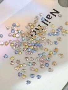 20pcs Sparkling Colorful Rock Candy Zirconia Flat Back Nail Rhinestones, Flower Cut Flat Back Rhinestones, Nail Art Decoration, Sparkling K9 Beveled Small Flat Back Asymmetrical Rhinestones, Colorful Mixed Nail Rhinestones, Glitter Nail Art Decoration - Multicolor - View 15