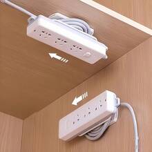 12pcs Wall Mounted Cable Organizer, Suitable For Power Strips And Cables, Self-Adhesive Desktop, Kitchen And Home Storage Hooks - One Size Fits All - View 4