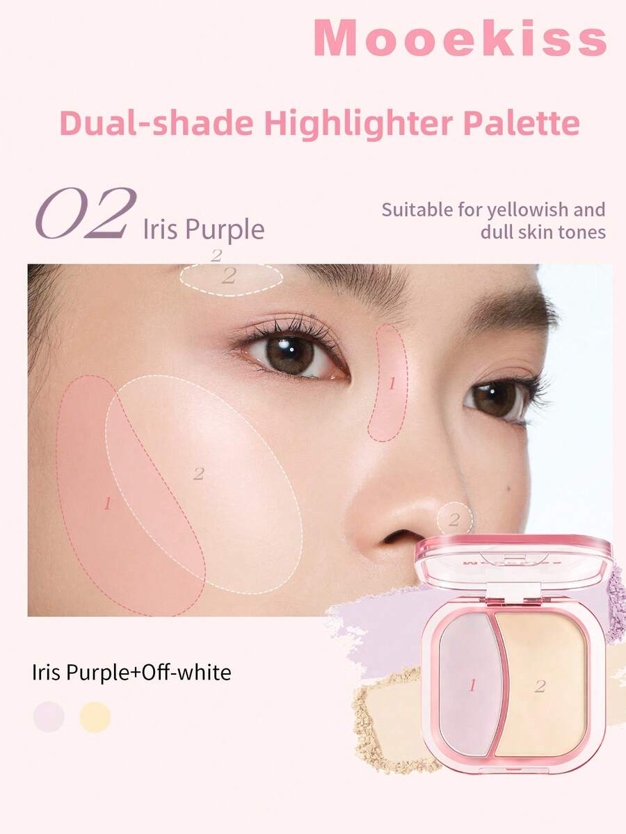 Mooekiss Dual-Tone High-Gloss Illuminating Makeup - 02 Iris Purple - View 1