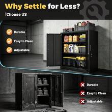 Lockable Heavy‑Duty Freestanding Storage Locker Cabinet, Multi‑Compartment Organizer With Adjustable Shelves, Versatile Furniture For Multi‑Scenario Indoor Decoration - 36"H - View 9