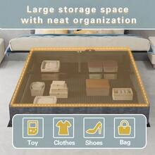 Modern Minimalist Upholstered Bed, Comfortable And Soft Headboard, Multifunctional Bedroom Furniture, High Box Spring Bed Frame With Gas-Pressure Spring, Including 140*200cm Mattress. - 灰色 - 查看 3