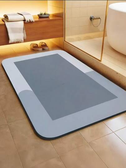 Alfombra de entrada rectangular/semicircular resistente a la suciedad y antideslizante, alfombra de entrada resistente al desgaste para la sala de estar, alfombra de baño de tierra de diatomeas súper absorbente - 40*60cm/50*80cm, secado rápido, suave, alfombra de piso absorbente antideslizante, suave y cómoda, adecuada para baño, ducha, lavandería, dormitorio, sala de estar, entrada, cocina, fondo de goma antideslizante, fácil de limpiar, alfombra absorbente para la entrada del baño, decoración del hogar, sala de estar, dormitorio, sala de yoga, decoración del baño del hogar, alfombra de puerta exterior, alfombra decorativa de verano, alfombra de bañera, artículos esenciales de decoración del hogar