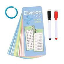 15 piezas Tarjetas creativas de matemáticas de suma, resta y división, adecuadas para estudiantes, tarjetas de práctica de matemáticas para el regreso a la escuela (tarjetas de división de color aleatorio) - Conjuntos - Ver 16