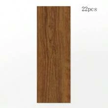22pcs Wood Grain Panel 3D Waist Line PVC Material Self-Adhesive Backing Baseboard Wall Sticker Floor Trim Corner Line Sticker, Self-Adhesive Floor Decoration Waterproof Durable With Backing - Baseboard 22pcs - View 14