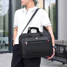 1pc Men's Business Travel Bag, Vintage Crossbody Handbag Design, Large Capacity Shoulder Bag, Zipper Closure Adjustable, Commute Shopping Daily Multi-Functional - Black - View 3