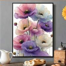 1PC DIY 5D Diamond Painting Kit Floral Pattern - Round Full Diamond Art Mosaic Craft, Home Wall Decor, Unframed - No Frame - View 2