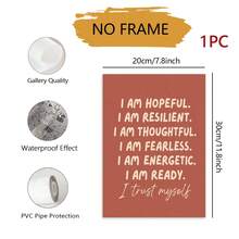 1pc Wall Art, Quotes Poster, I Am Hopeful Resilient Thoughtful Fearless Energetic Ready I Trust Myself, Boys Girls Wall Art For Boys Bedroom, Suitable For Living Room, Bedroom Decoration, Housewarming Gift, Frameless, Halloween Christmas Decor - Text a - View 10